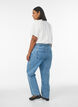 Straight-fit jeans met een strikceintuur, Blauw, Model image number 1