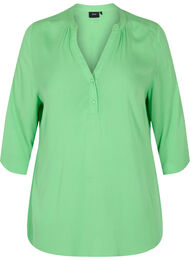 Viscose top met 3.4 mouwen en v-hals, Summer Green