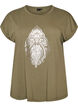 T-shirt met decoratieve print aan de voorkant, Groen, Packshot image number 0