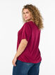 Blouse met kanten inzetstuk en ballonmouwen, Rood, Model image number 2