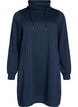 Kort sweatshirt jurk met hoge kraag en zakken, Blauw, Packshot image number 0