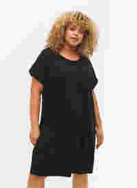 2-pack katoenen jurk met korte mouwen, Black/Black, Model