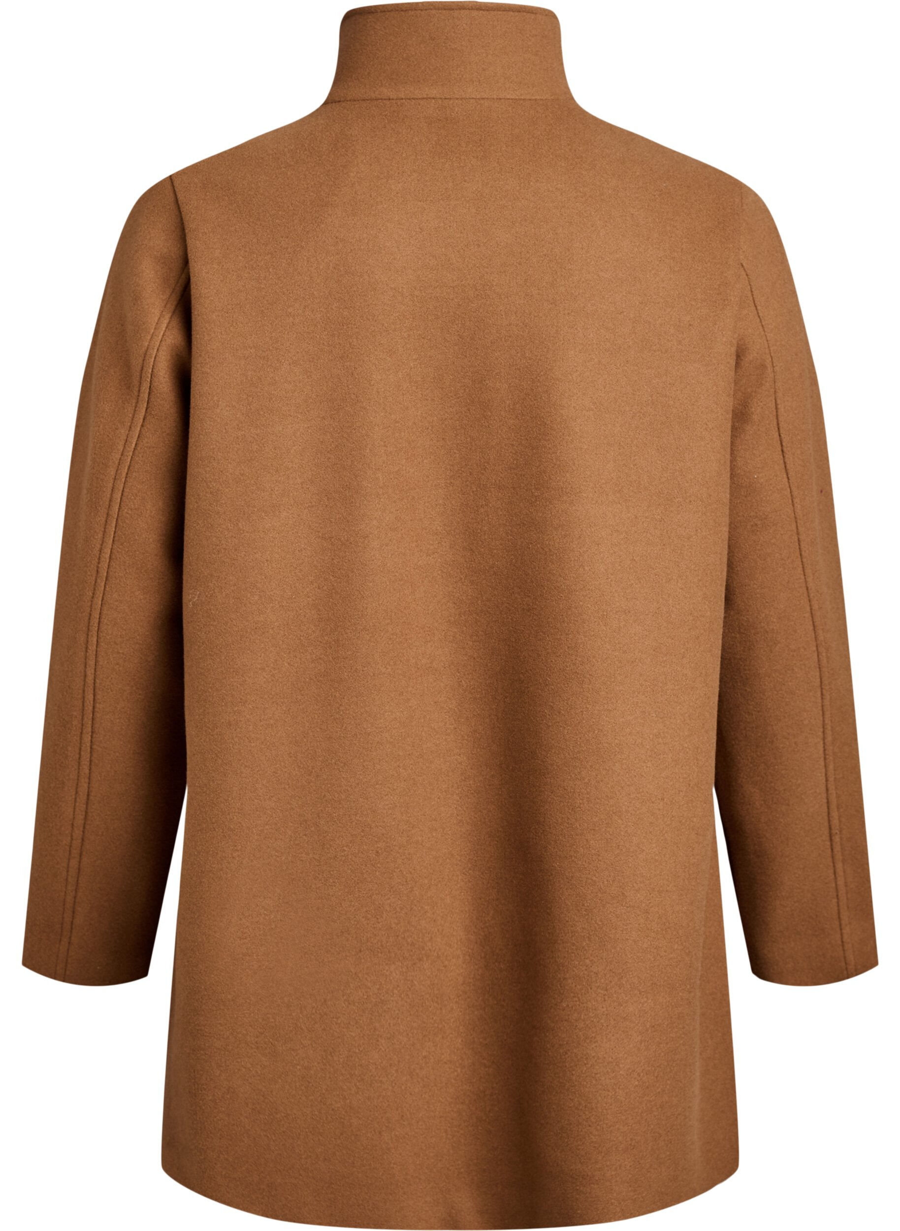 Zizzi Korte jas met A-lijn vorm, Bruin, Packshot image number 1