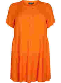 Viscose jurk met korte mouwen en a-lijn