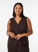 Mouwloos top met een golvende textuur en knoopsluiting, Bruin, Model image number 0