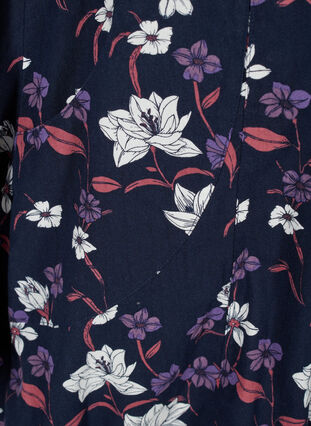 Katoenen jurk met korte mouwen en print, Night Sky w Flower, Packshot image number 3