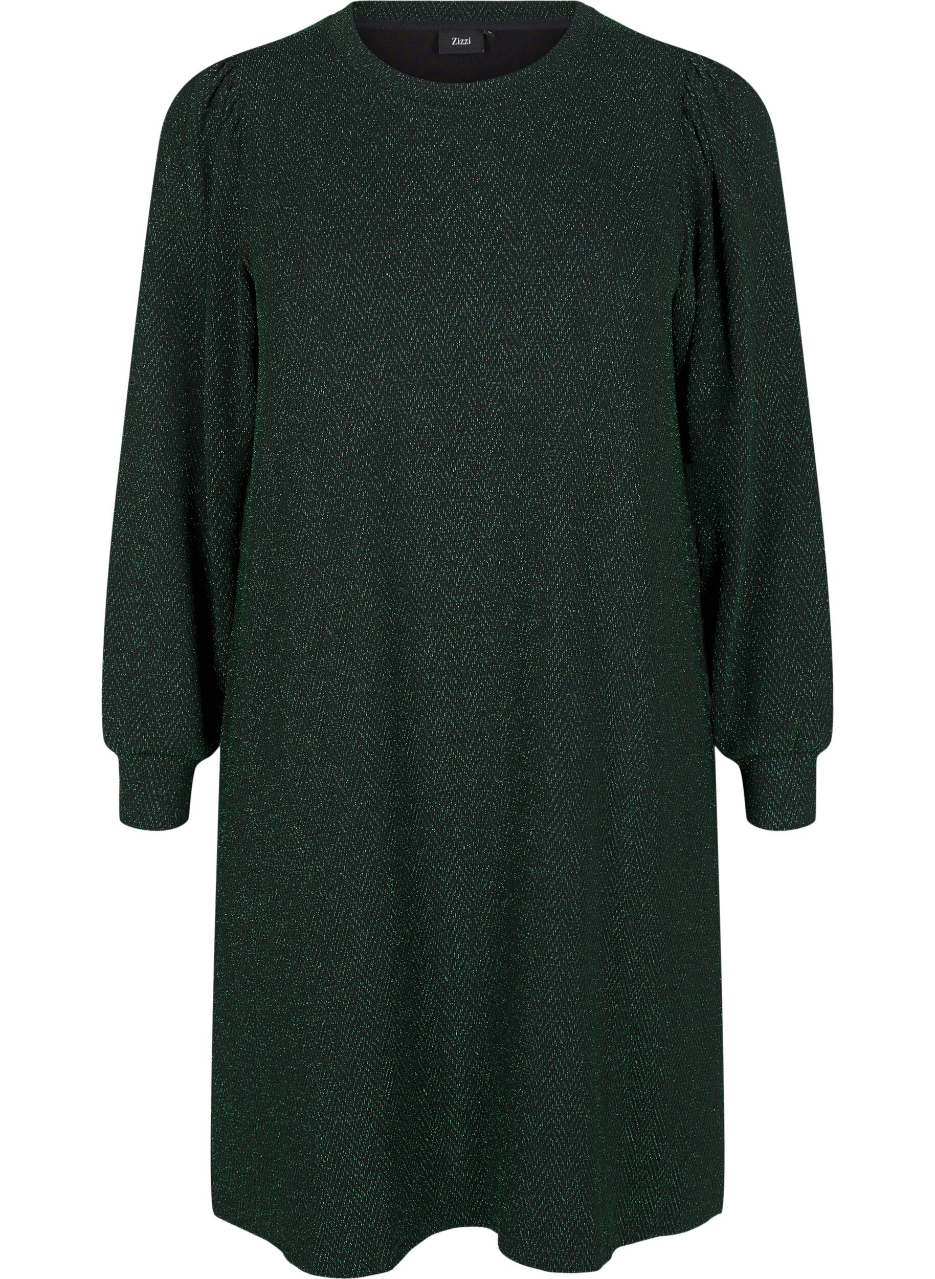 Zizzi Jurk met zigzagpatroon en glitter, Scarab ZigZagShimmer, Packshot image number 0