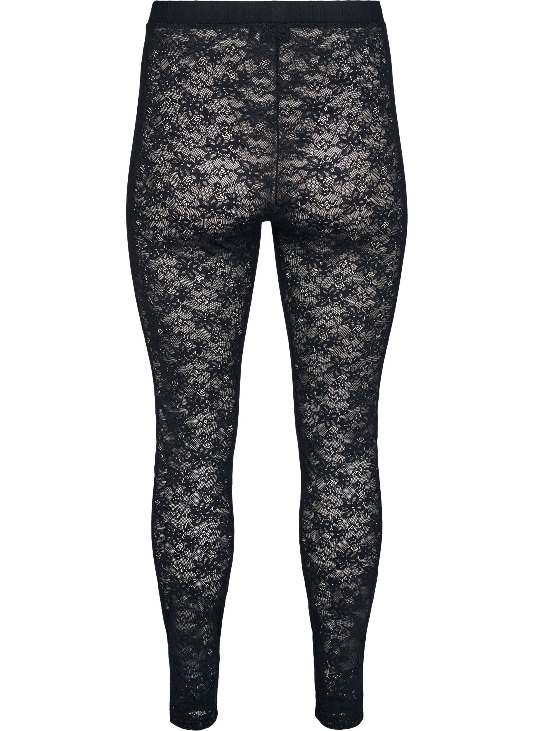 Zizzi Kantleggings, Zwart, Packshot image number 1