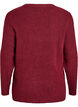 Gem&ecirc;leerde gebreide blouse met ronde hals, Rood, Packshot image number 1