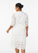 Blousejurk in broderie anglaise met strikceintuur, Wit, Model image number 2