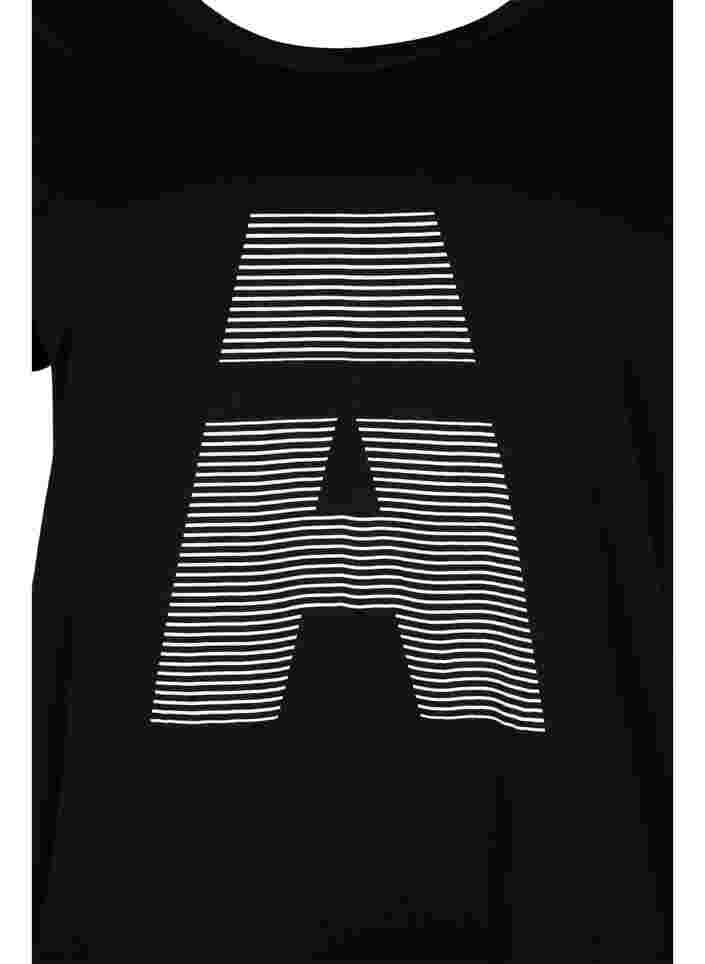 Trainingsshirt met print, Black w. stripe A, Packshot image number 2