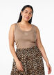 Nauwsluitende top met motief, Bruin, Model image number 0