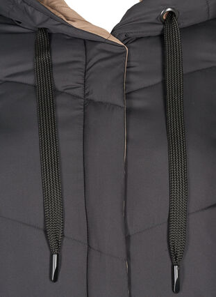 Lange omkeerbare jas met capuchon, Black COMB, Packshot image number 2
