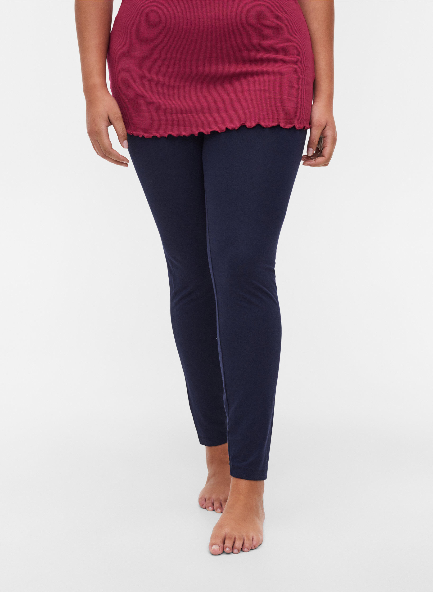 Zizzi Lange basic legging, Night Sky, Model image number 2