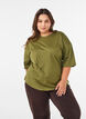 T-shirt met gedrapeerd detail, Groen, Model image number 0