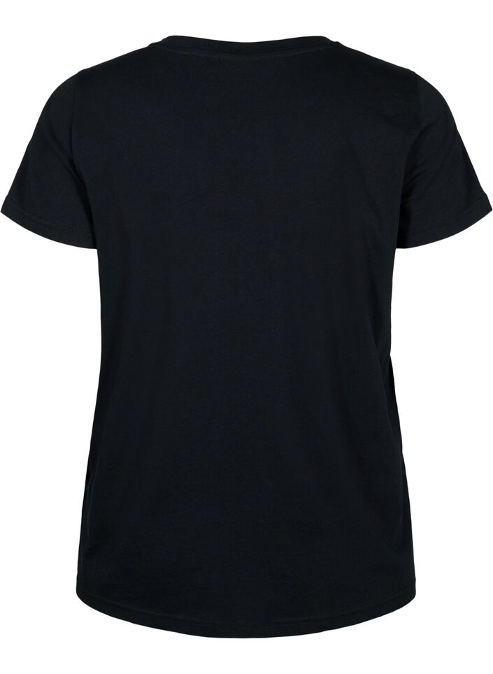 Katoenen sportshirt met print, Black w. Playstyle, Packshot image number 1