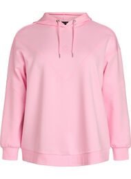 Sportieve scuba hoodie met decoratieve stiksels, Roze