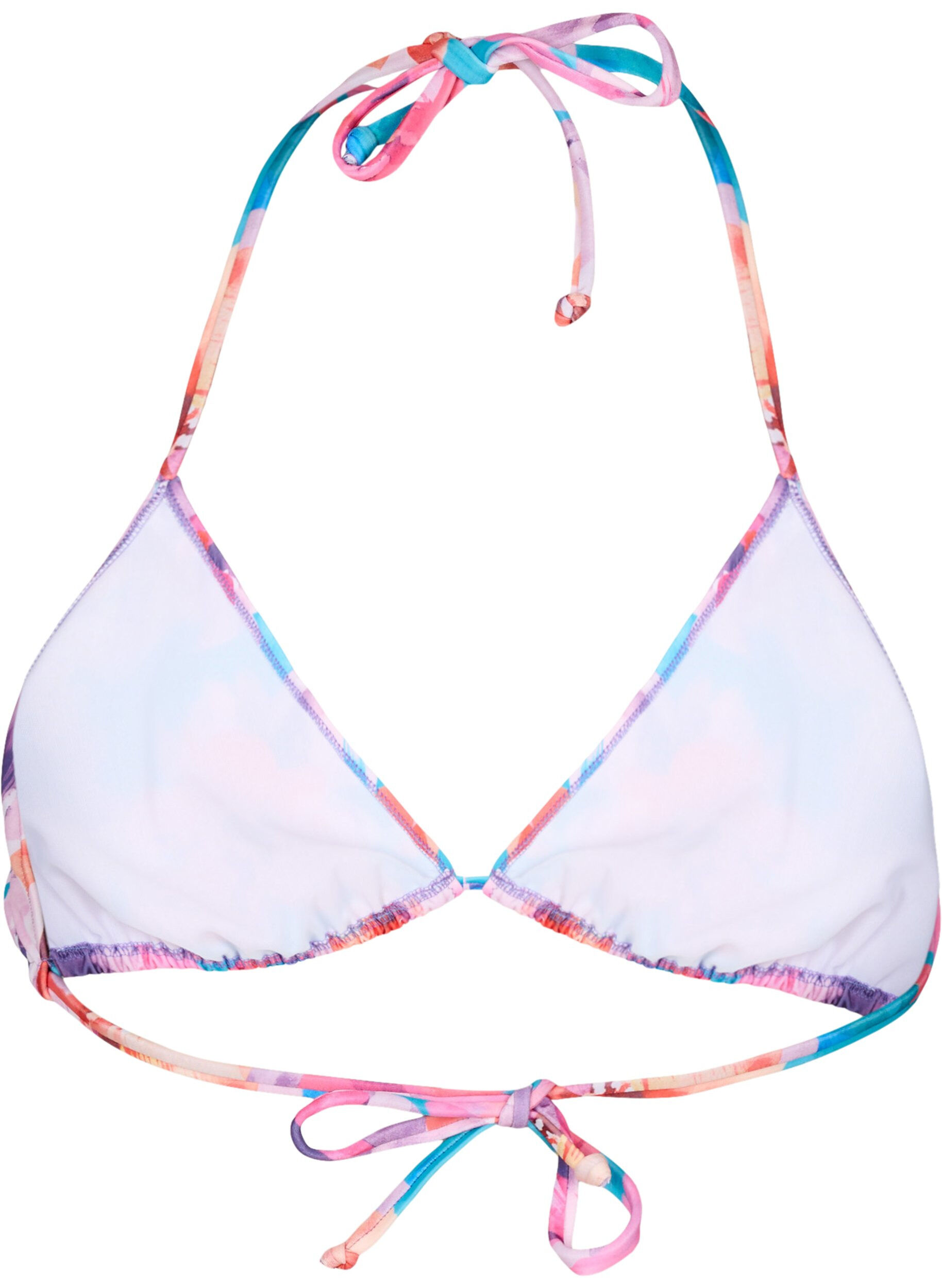 Zizzi Driehoekige bikinitop met print, Roze, Packshot image number 1