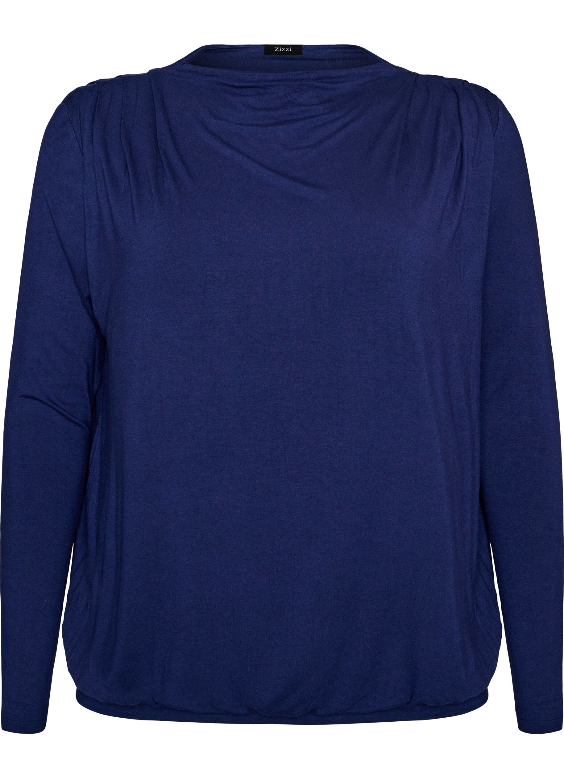 ZizziBlouse met boothals en ballonpasvorm, Blauw, Packshot image number 0