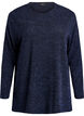 Blouse met lange mouwen en structuur, Blauw, Packshot image number 0