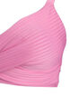 Bikinitop met gestreepte textuur en kruislingse bandjes, Roze, Packshot image number 2