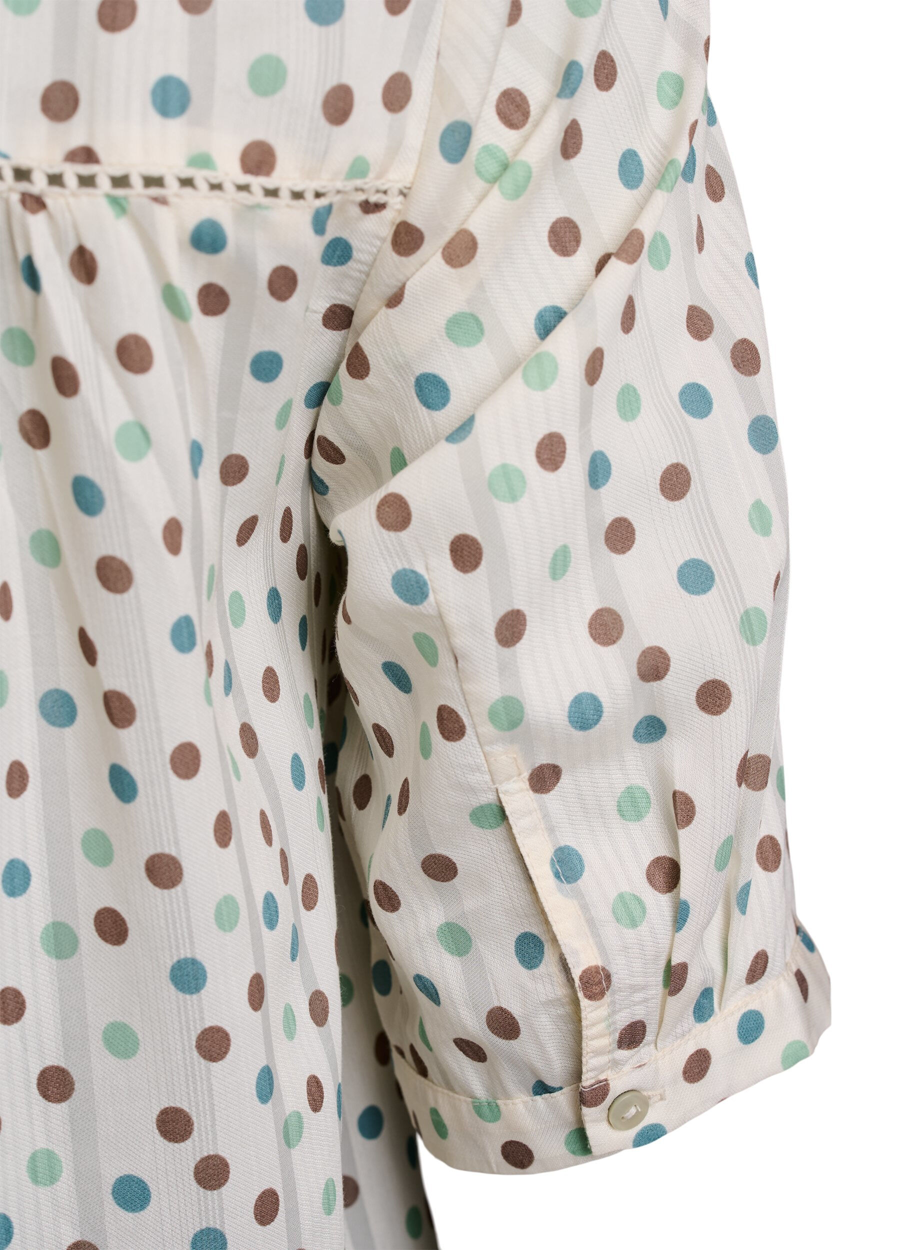 Zizzi Korte viscose jurk met kanten afwerking en een A-lijn snit, Wit, Packshot image number 3