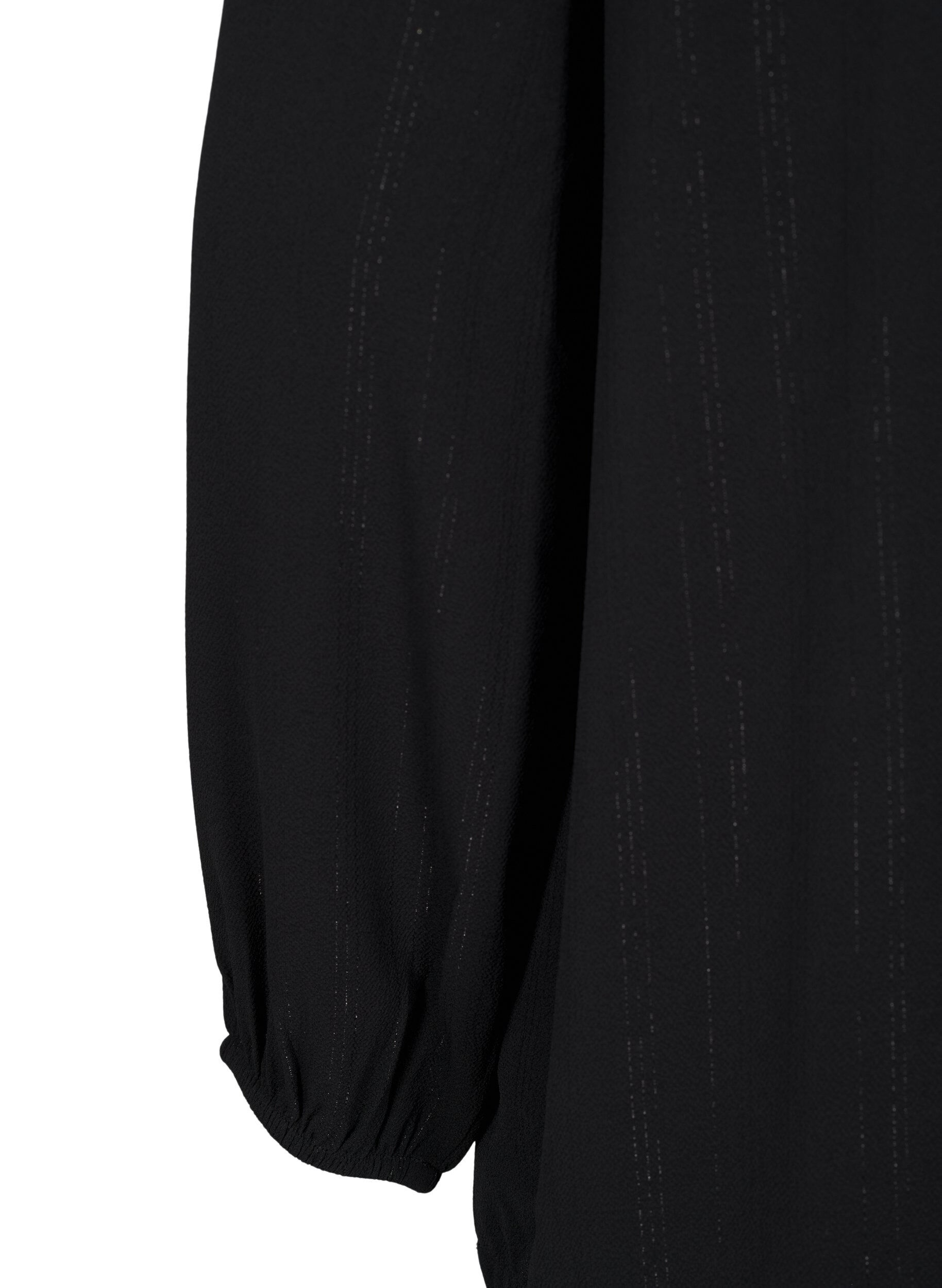 Zizzi Blouse met zilveren glitter, Zwart, Packshot image number 3