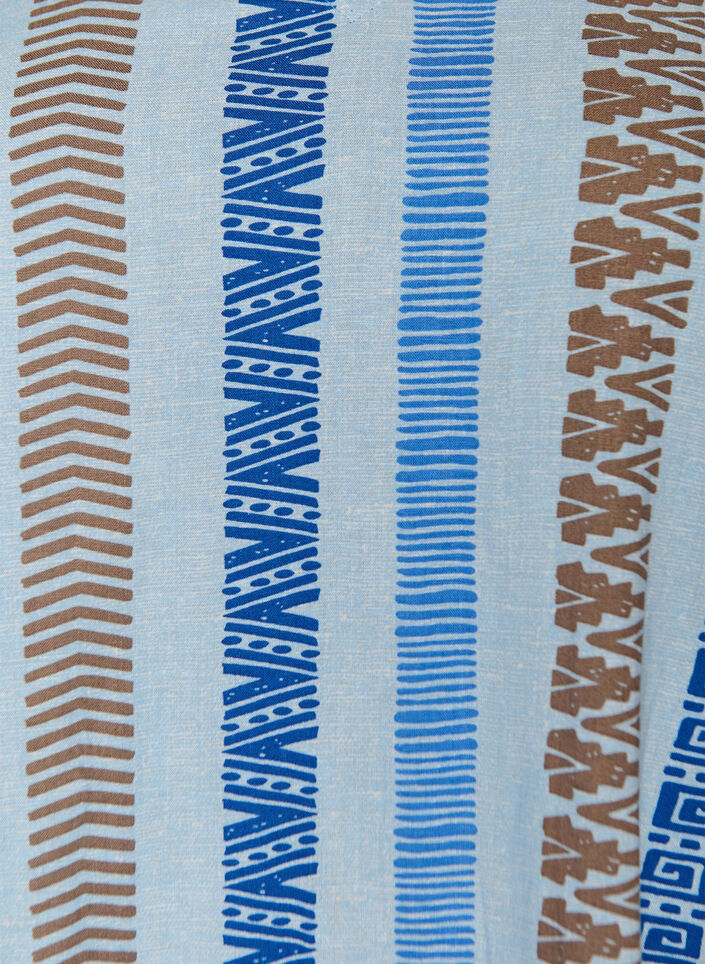 Korte jurk in linnen en viscose met 3/4 mouwen, Blauw, Packshot image number 2
