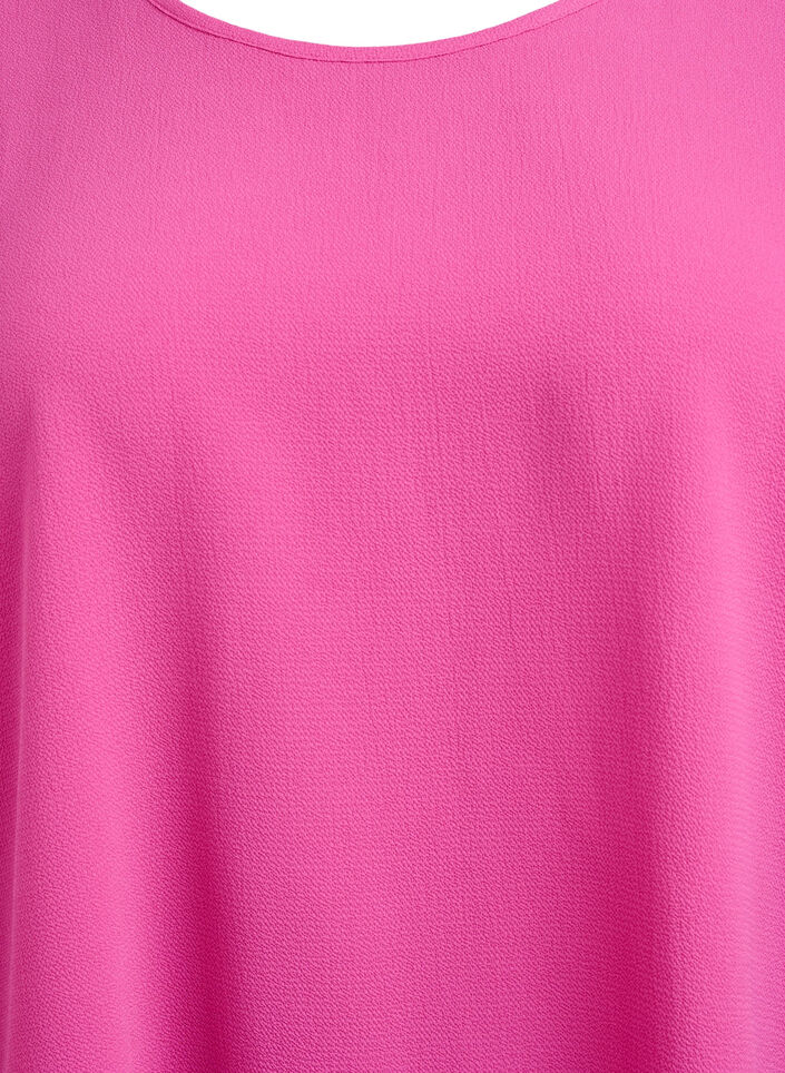 Blouse met korte mouwen en een ronde halslijn, Roze, Packshot image number 2