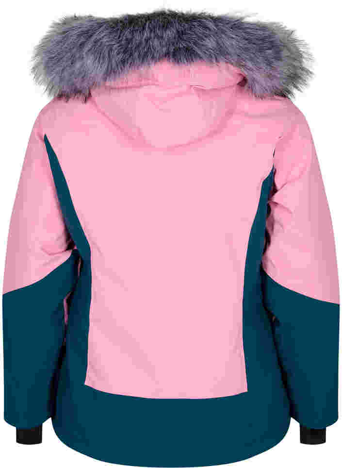 Ski jas met afneembare capuchon, Sea Pink Comb, Packshot image number 1