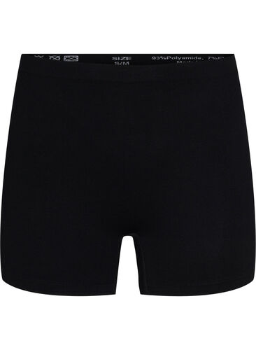 Naadloze korte broek met normale taille, Black, Packshot image number 0