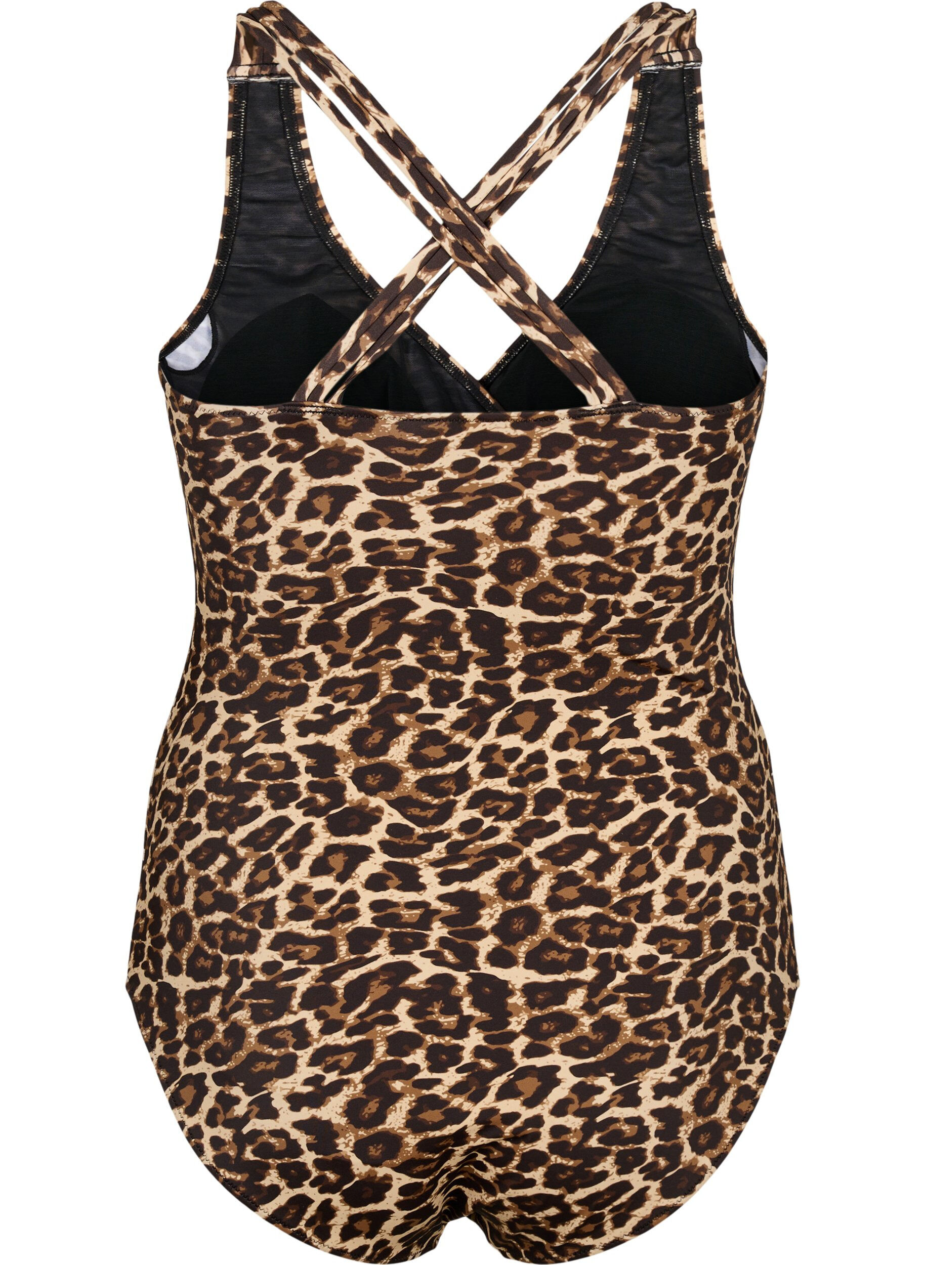 Zizzi Badpak met gekruiste rug en uitneembare inzetstukken, Leopard Print, Packshot image number 1