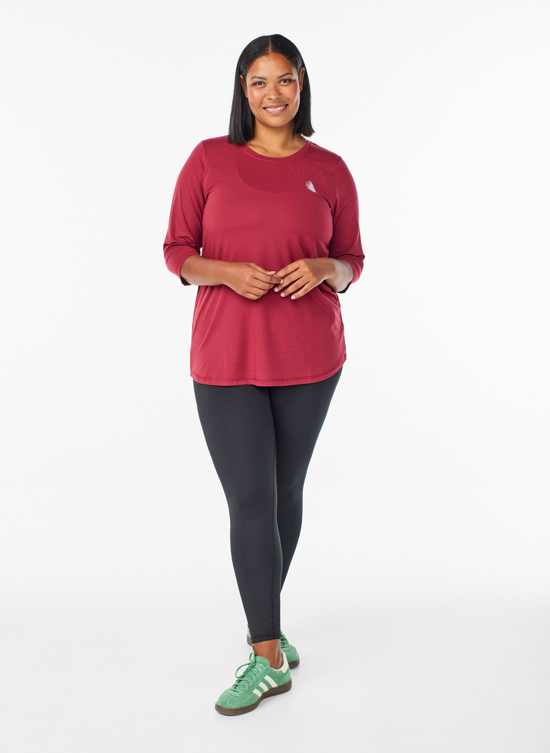 ZizziTraining blouse met 3/4 mouwen, Rood, Model image number 1