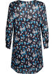 Korte jurk met print en een ronde hals, Black Blue Fl. AOP, Packshot image number 1