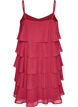 Gelaagde jurk met ruches en spaghettibandjes, Rood, Packshot image number 1