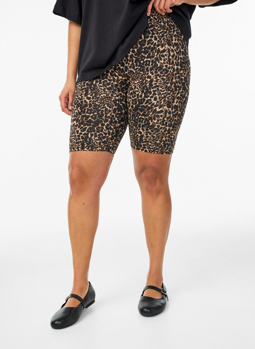 2-pack fietsshorts, Bruin, Model image number 3