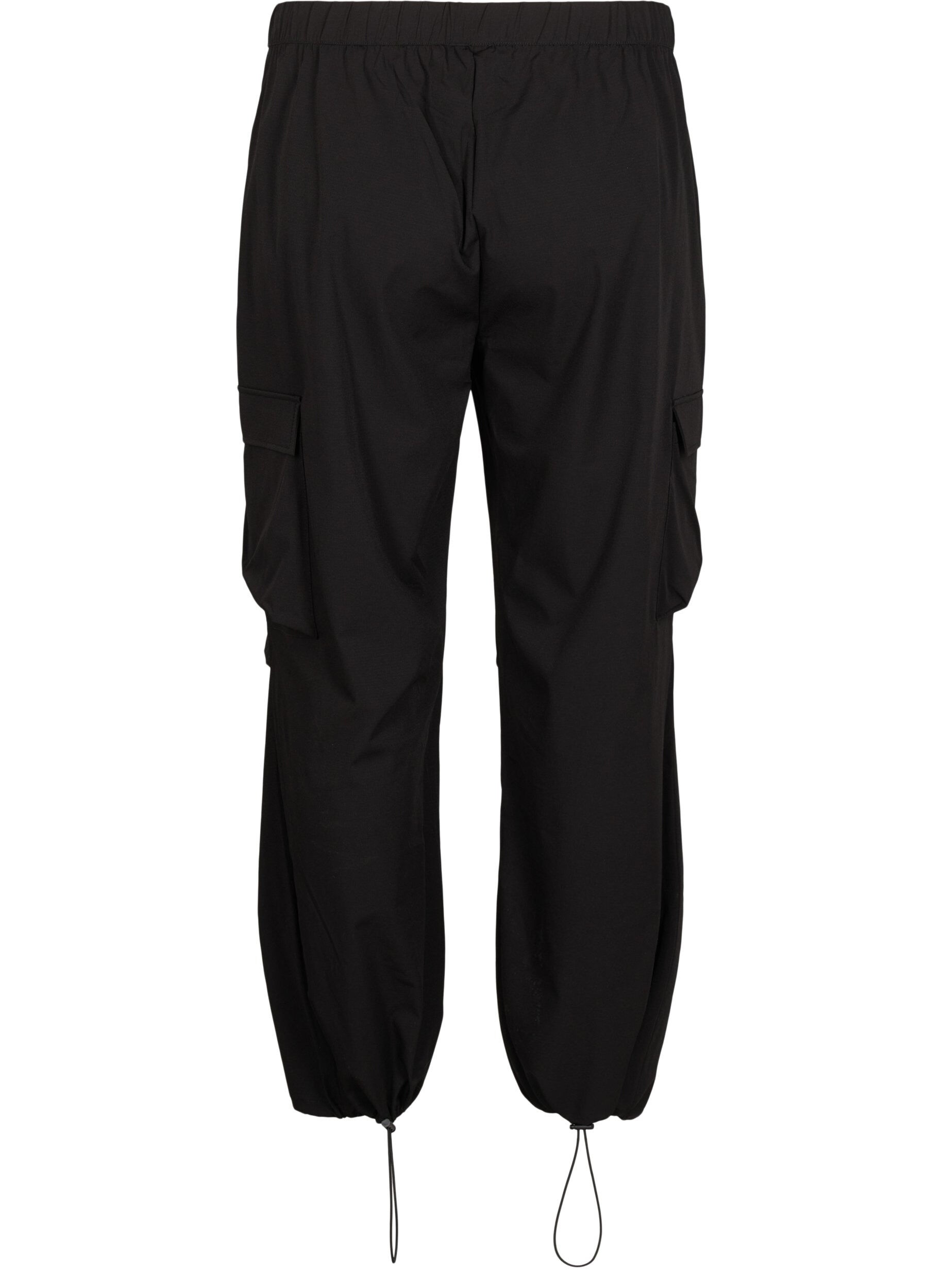 Zizzi Trackpants met cargozakken, Zwart, Packshot image number 1