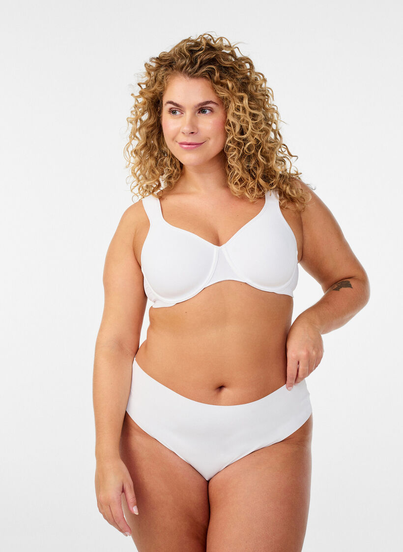 Minimizer-bh met gewatteerde bandjes, Wit, Model image number 1
