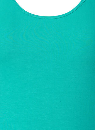 Effen gekleurd basic top in katoen, Aqua Green, Packshot image number 2