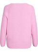 Gebreide blouse met V-hals en raglanmouwen, Roze, Packshot image number 1