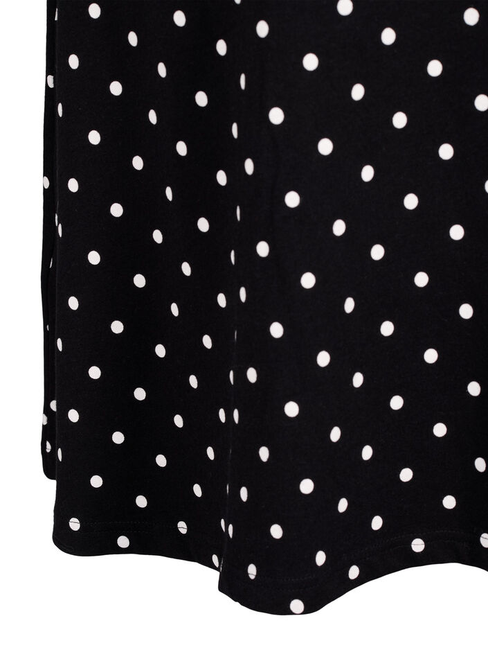 Katoenen jurk met korte mouwen en stippen, Black w. White Dot, Packshot image number 3