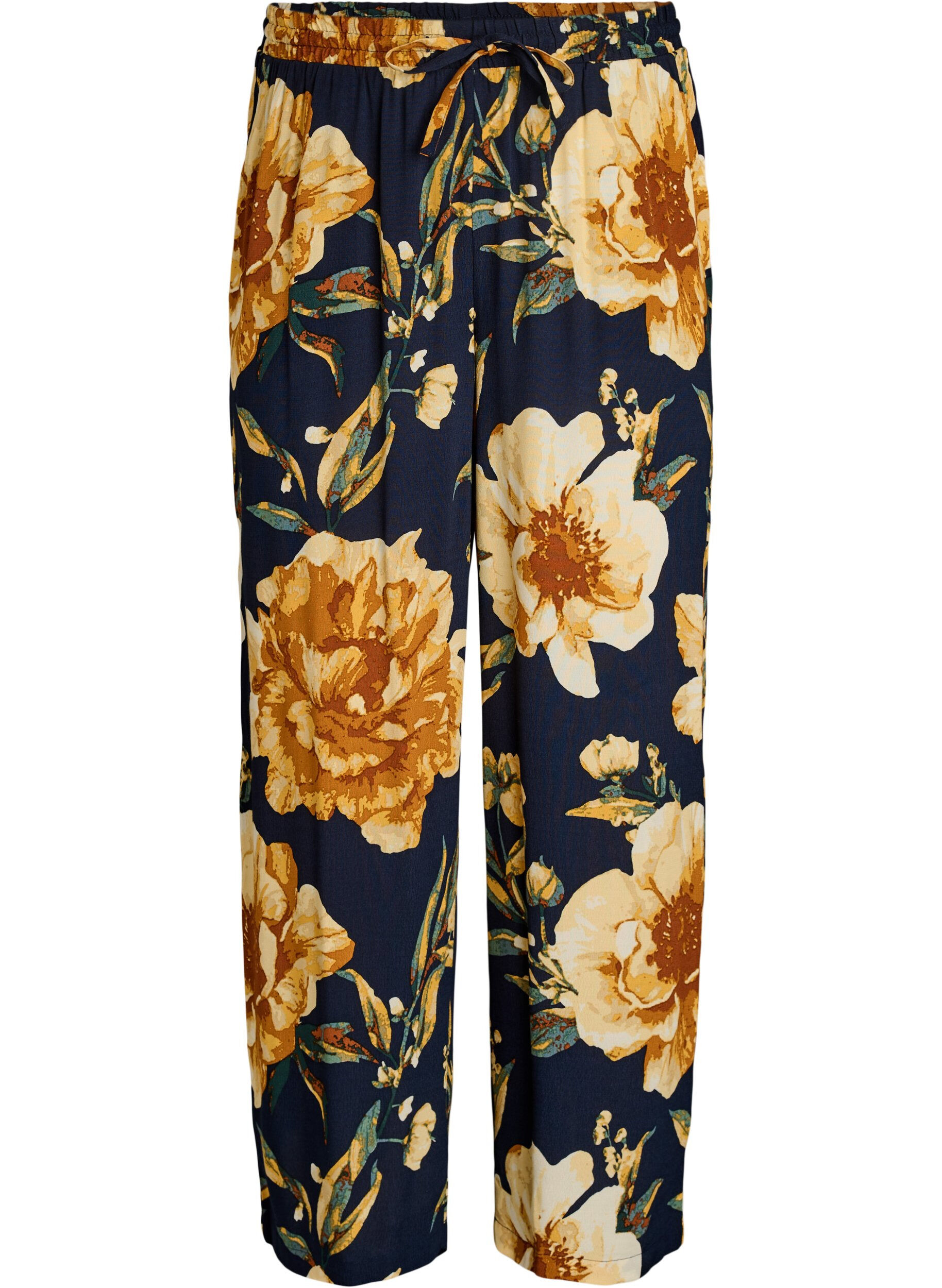 Losse viscose broek met print