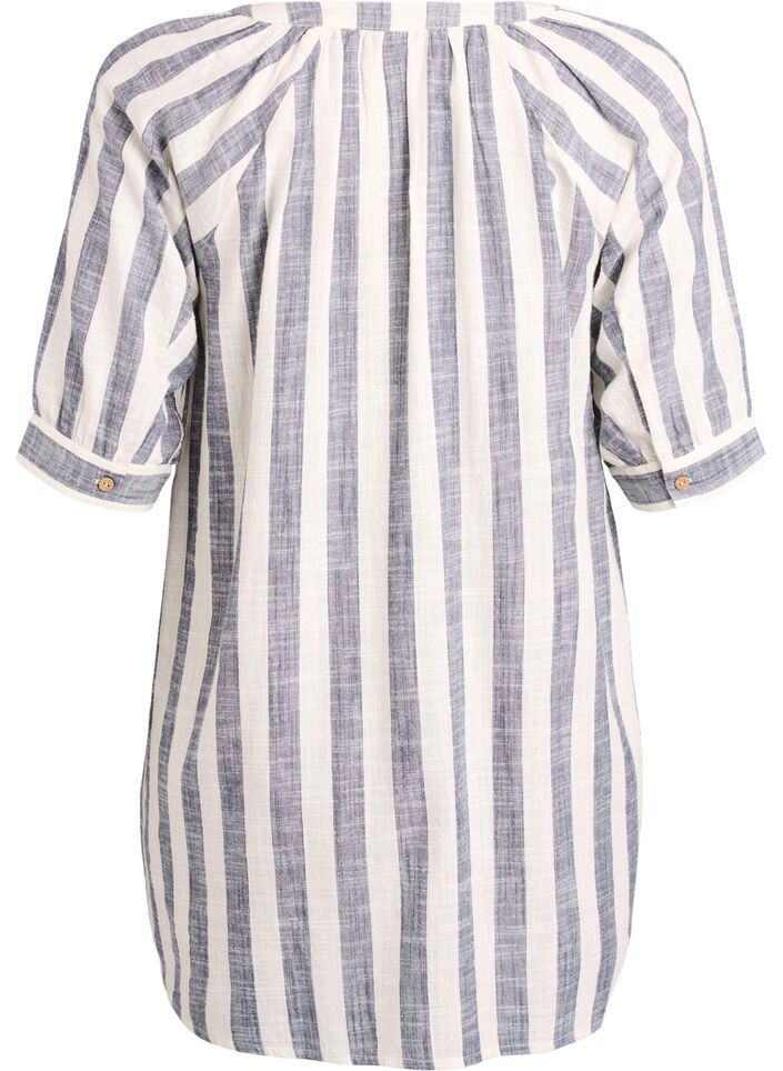 Katoenen tuniek met V-hals, Blauw, Packshot image number 1