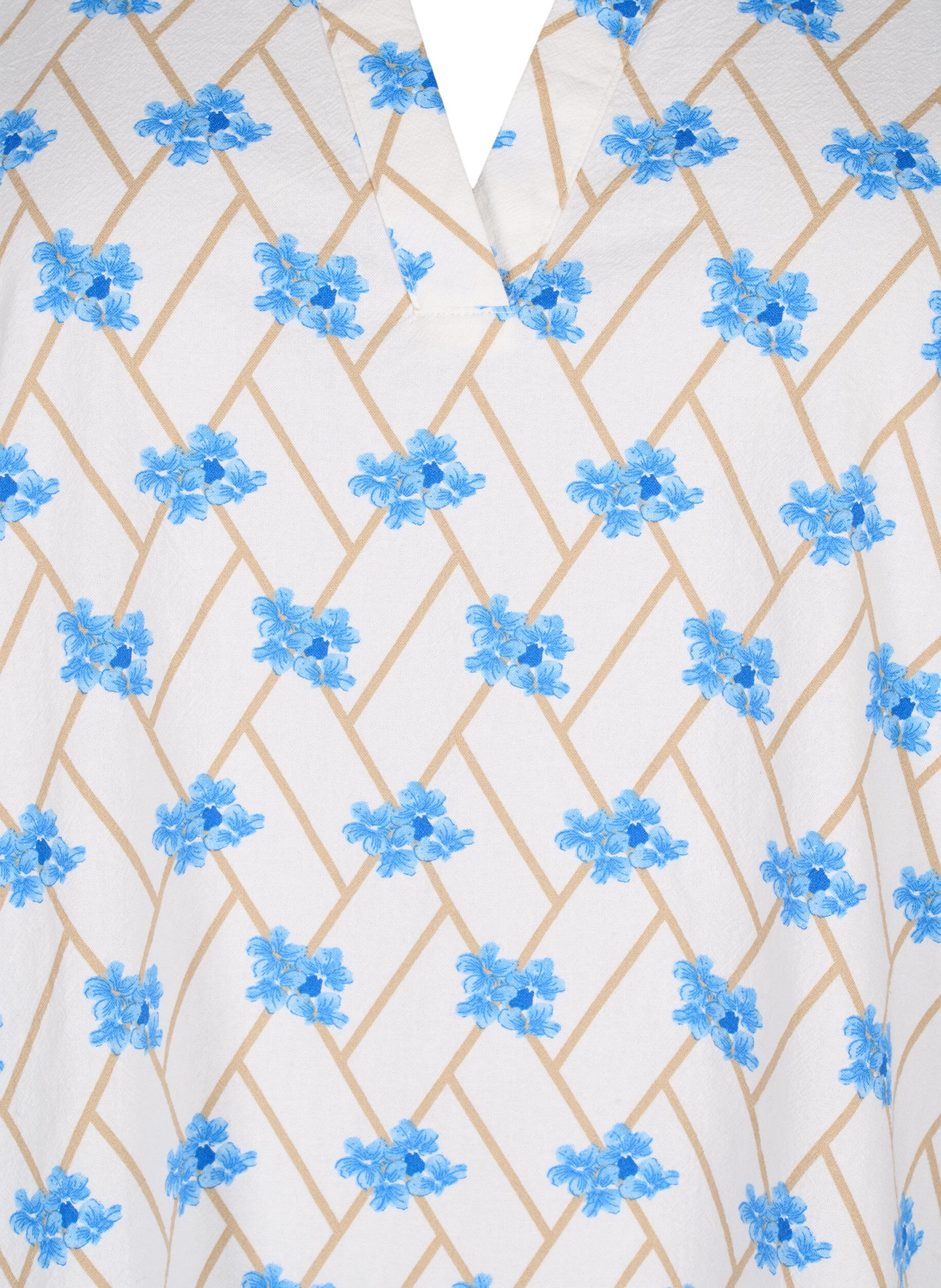 Zizzi Gebloemde katoenen tuniek, Snow White Flower, Packshot image number 2