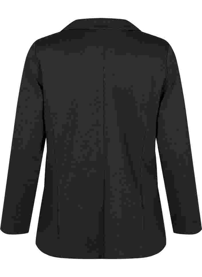 Basic blazer met knoop en sierzakken, Dark Grey Melange, Packshot image number 1