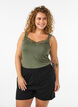 Viscose top met kanten rand, Groen, Model image number 0