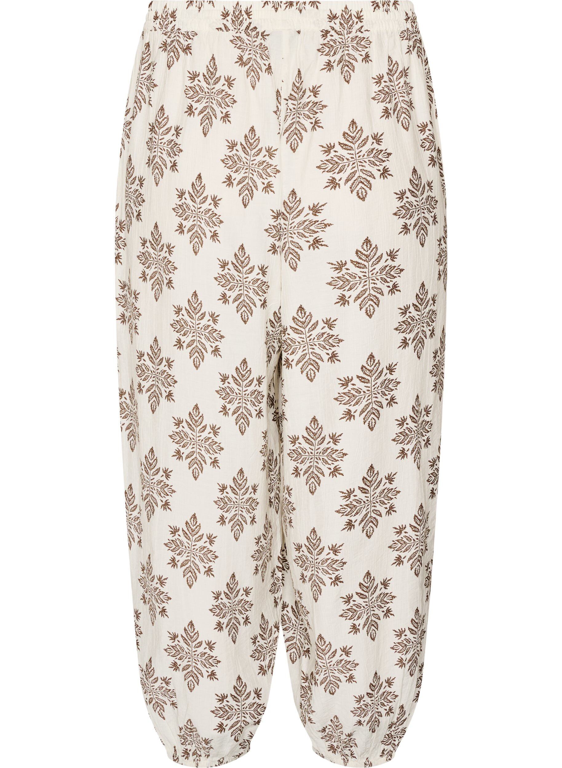 ZizziGepatroonde ballonbroek met hoge taille, Vanille, Packshot image number 1