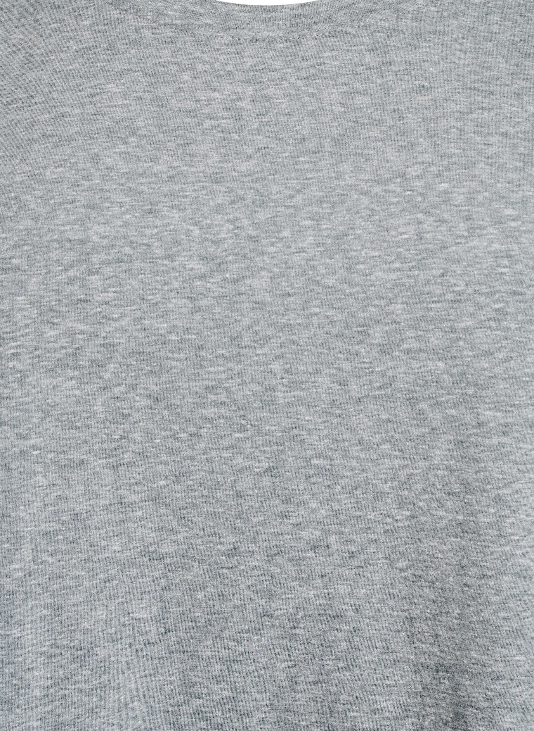 Zizzi Gem&ecirc;leerd T-shirt met korte mouwen, Groen, Packshot image number 2