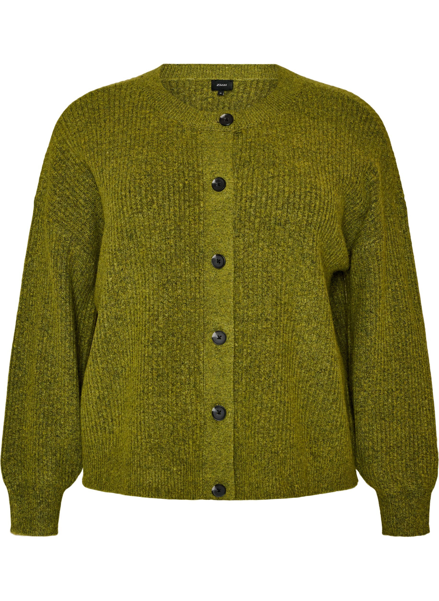 Vest van ribtricot met knopen