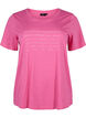 T-shirt met tekstmotief, Shocking Pink W.Pink, Packshot image number 0